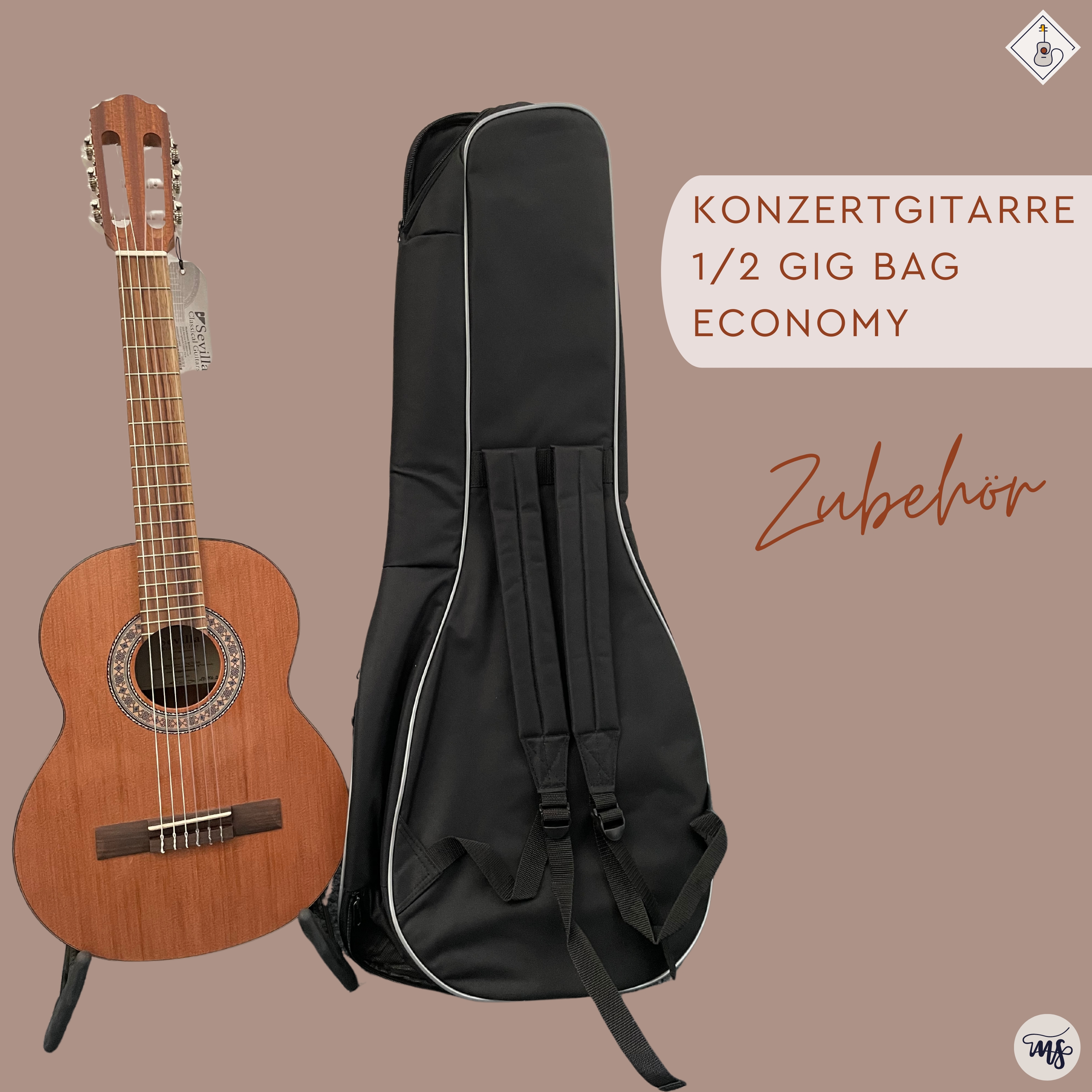 Konzertgitarre 1-2 Gig Bag Economy 2