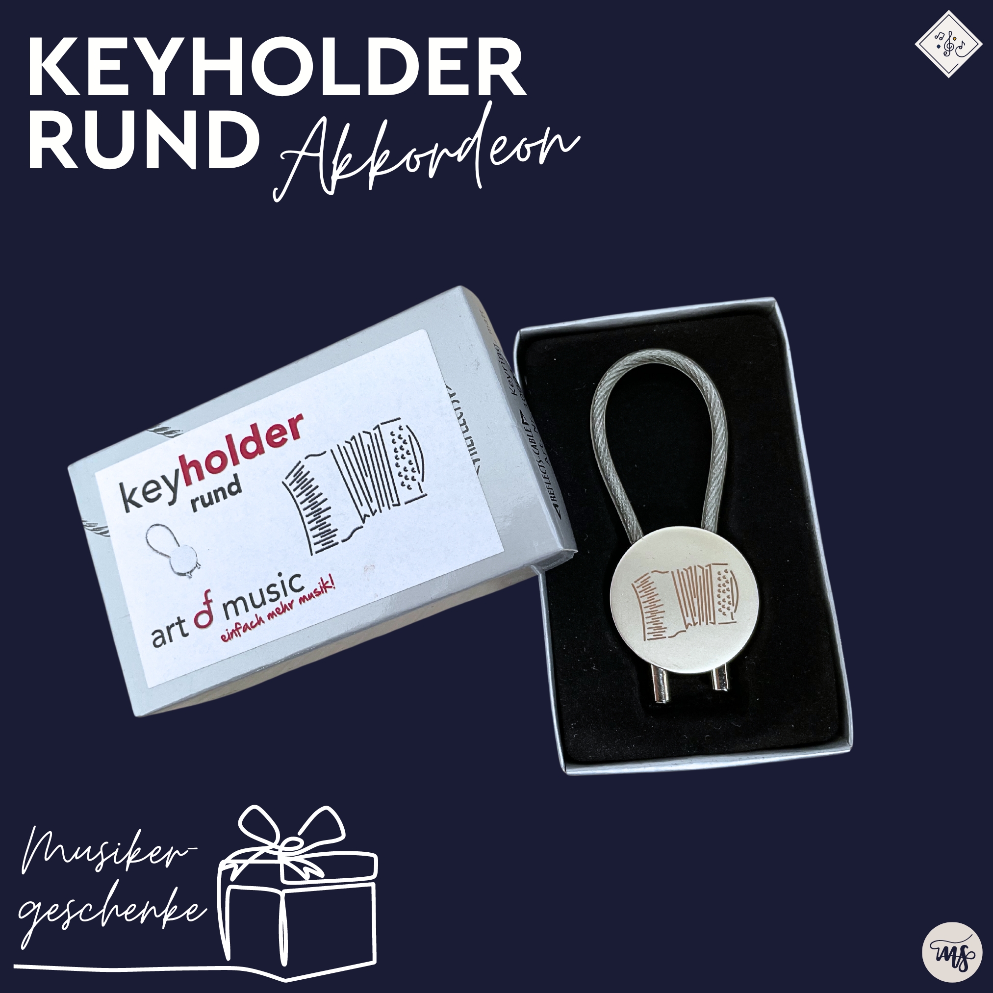 Musikergeschenke-Keyholder-Art of music-Akkordeon