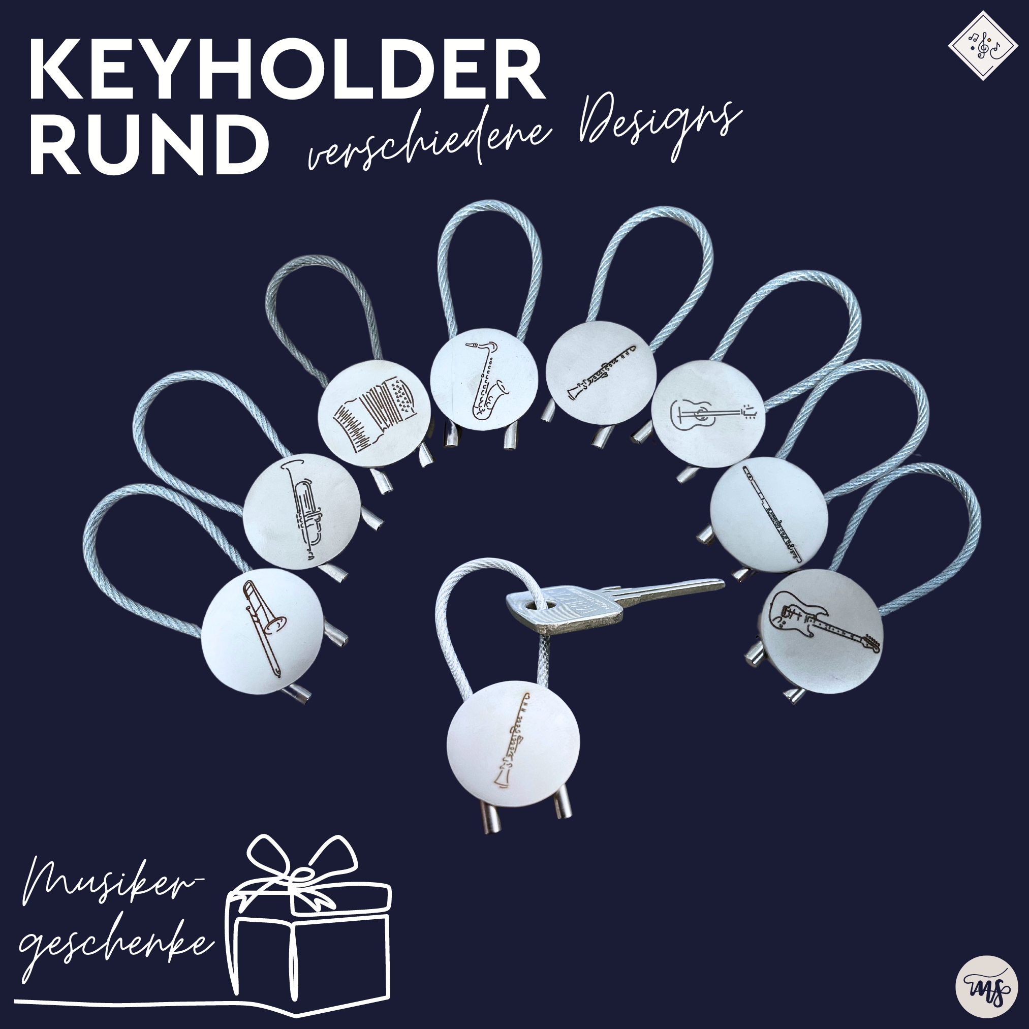 Musikergeschenke-Keyholder-Art of music-verschiedene Designs