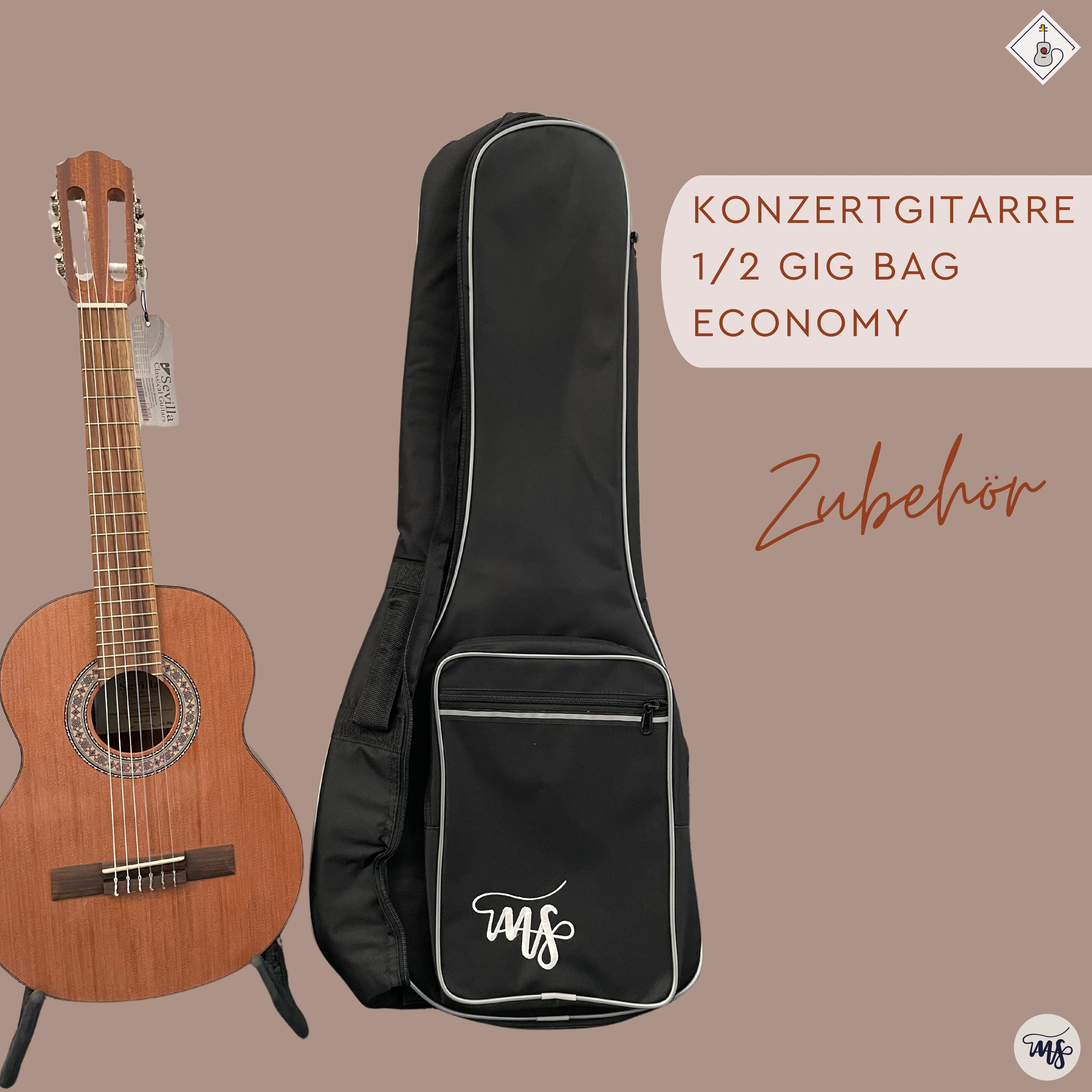 Konzertgitarre 1-2 Gig Bag Economy 1