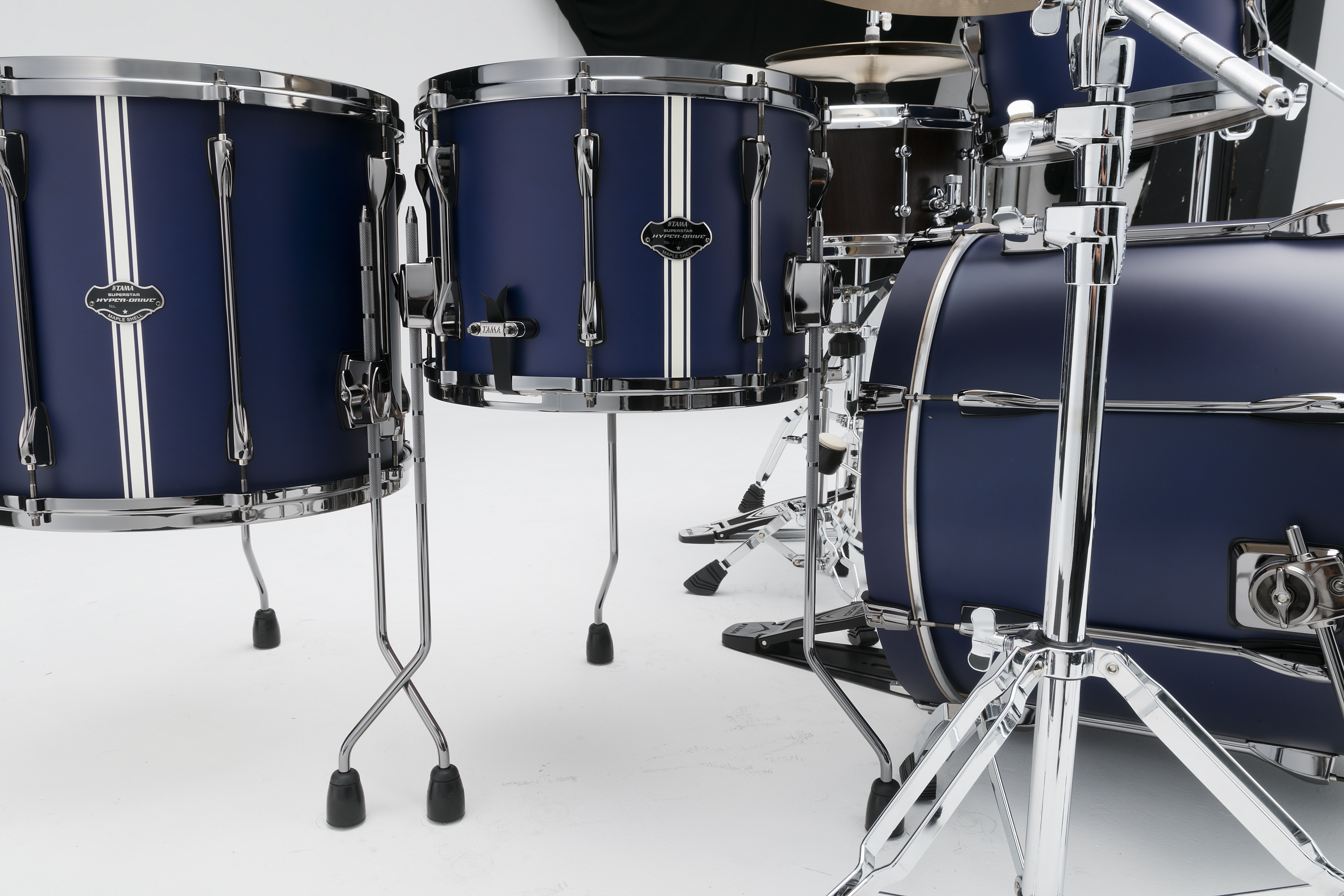 Tama Superstar Hyper-Drive Duo Kit 4teilig  - Satin Blue Vertical Stripe *Showroom*